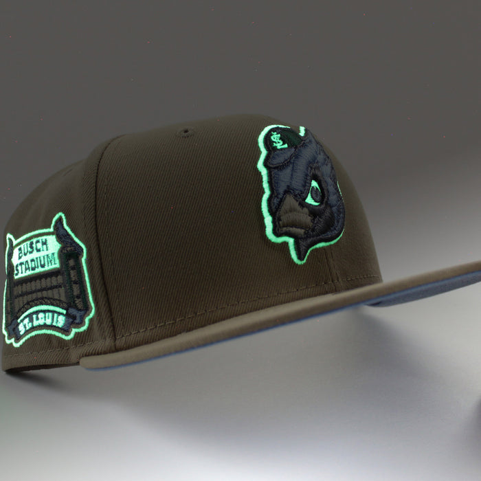 St Louis Cardinals 2006 World Series New Era 59Fifty Fitted Hat (GITD Khaki Sky Blue Under Brim)