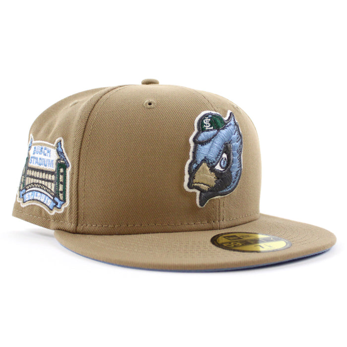 St Louis Cardinals 2006 World Series New Era 59Fifty Fitted Hat (GITD Khaki Sky Blue Under Brim)