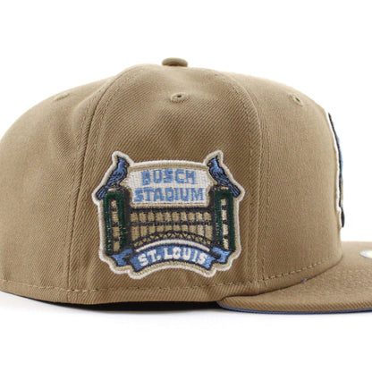 St Louis Cardinals 2006 World Series New Era 59Fifty Fitted Hat (GITD Khaki Sky Blue Under Brim)