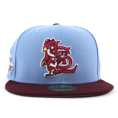 St. Louis Cardinals 2009 All Star Game New Era 59Fifty Fitted Hat (Light Blue Maroon Khaki Under Brim)