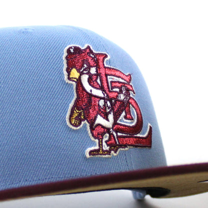 St. Louis Cardinals 2009 All Star Game New Era 59Fifty Fitted Hat (Light Blue Maroon Khaki Under Brim)