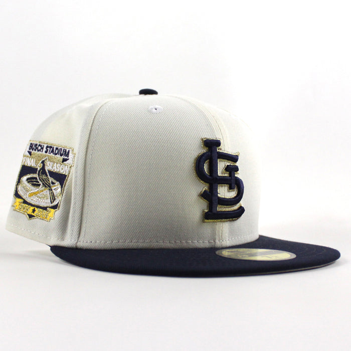 St. Louis Cardinals Final Season New Era 59Fifty Fitted Hat (Chrome White Navy Gray Under Brim)