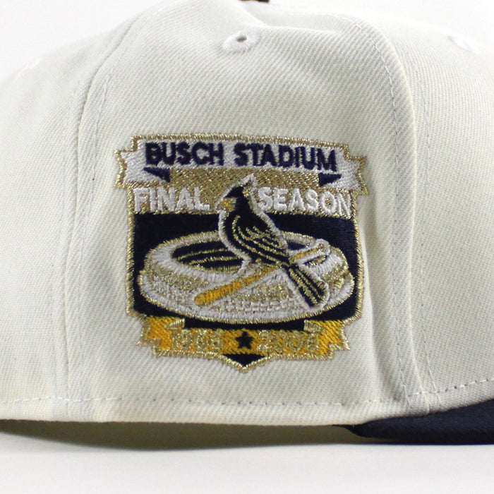 St. Louis Cardinals Final Season New Era 59Fifty Fitted Hat (Chrome White Navy Gray Under Brim)