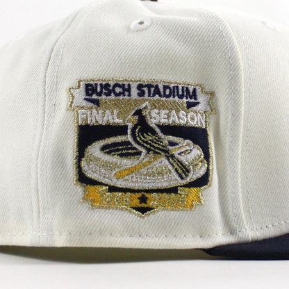 St. Louis Cardinals Final Season New Era 59Fifty Fitted Hat (Chrome White Navy Gray Under Brim)