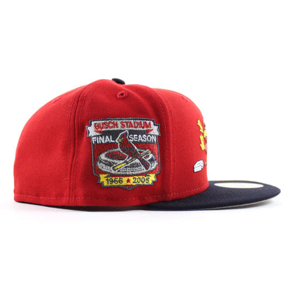 St. Louis Cardinals Mascot Final Season New Era 59Fifty Fitted Hat (Scarlet Red Navy Gray Under Brim)