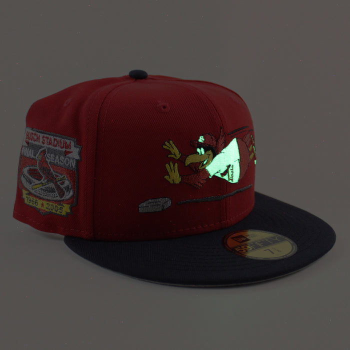 St. Louis Cardinals Mascot Final Season New Era 59Fifty Fitted Hat (Scarlet Red Navy Gray Under Brim)