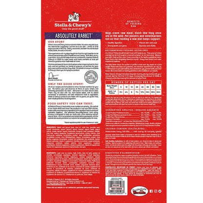 Stella & Chewy's Absolutely Rabbit Dinner Patties Raw Frozen Dog Food