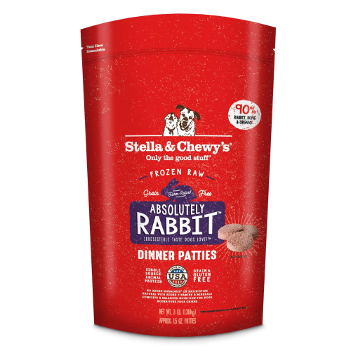 Stella & Chewy's Absolutely Rabbit Dinner Patties Raw Frozen Dog Food 3lb - Paw Naturals