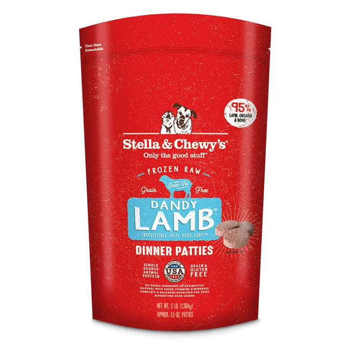 Stella & Chewy's Dandy Lamb Dinner Patties Raw Frozen Dog Food 3lb - Paw Naturals