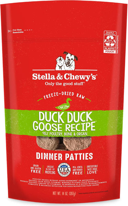 Stella & Chewy's Duck Duck Goose Dinner Patties Raw Freeze-Dried Dog Food
