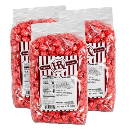 Strawberry Popcorn | Pack of 3 | 7 oz | HR Poppin' Snacks