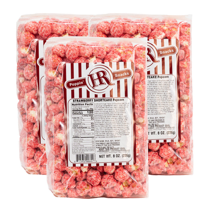 Strawberry Shortcake Popcorn | Pack of 3 | 8 oz | HR Poppin' Snacks