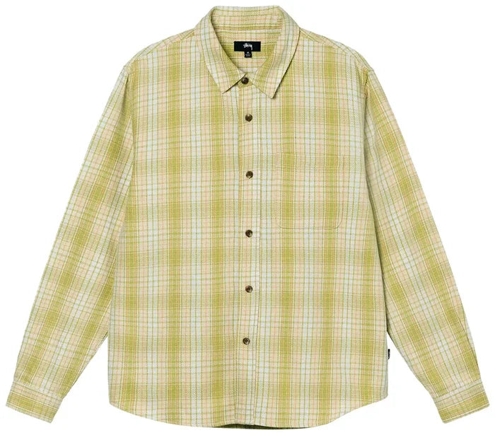 Stussy Beach Plaid Shirt Lime