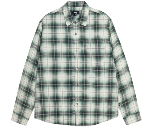 Stussy Matthew Printed Plaid Shirt Green