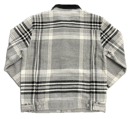 Stussy Wool Check Trucker Jacket Grey