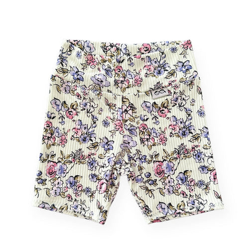 Summer Garden Ribbed Biker Shorts