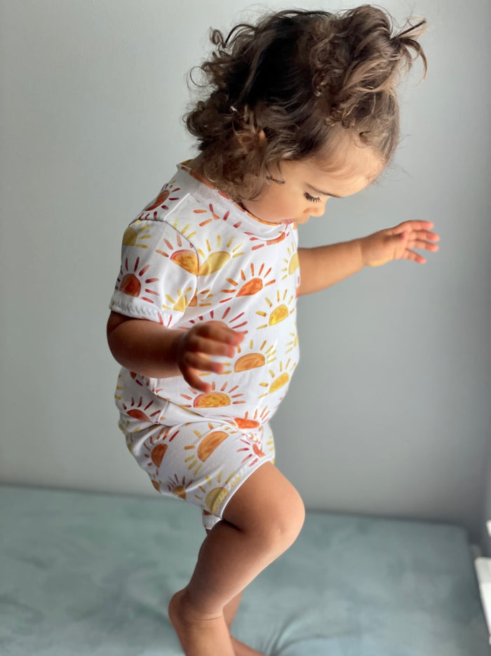 Sunshine Stripe Biker Shorts Lounge Set