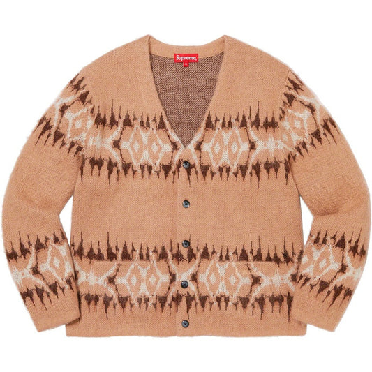 Supreme Abstract Stripe Cardigan Light Brown (WORN)