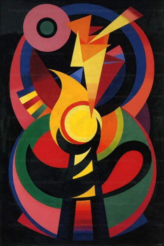 Synchromie en Noir, 1939 Auguste Herbin - VINTAGEARTREPRINTS.COM