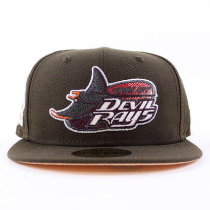 Tampa Bay Devil Rays 10th Season New Era 59Fifty Fitted Hat (GITD Walnut Peach Under Brim)
