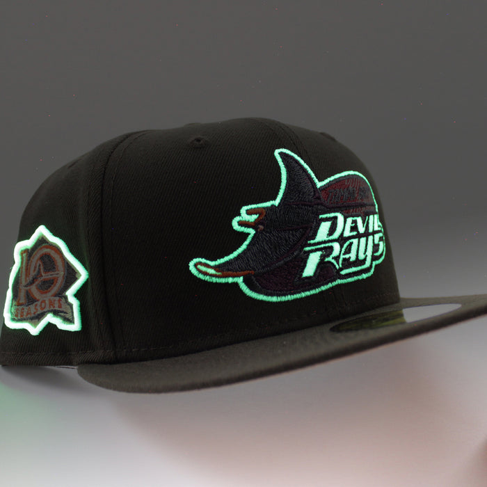 Tampa Bay Devil Rays 10th Season New Era 59Fifty Fitted Hat (GITD Walnut Peach Under Brim)