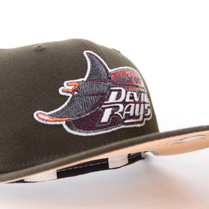 Tampa Bay Devil Rays 10th Season New Era 59Fifty Fitted Hat (GITD Walnut Peach Under Brim)