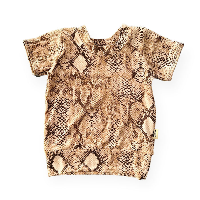Tan Snake Biker Shorts Lounge Set
