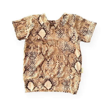 Tan Snake Biker Shorts Lounge Set