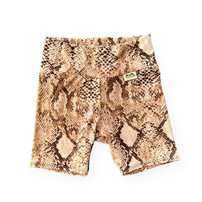 Tan Snake Biker Shorts Lounge Set
