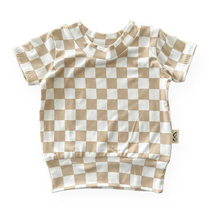 Taupe Retro Checkered Summer Lounge Set