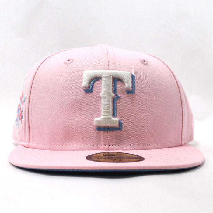 Texas Rangers 1995 All Star Game New Era 59Fifty Fitted Hat (Glow in the Dark Pink Sky Blue Under Brim)