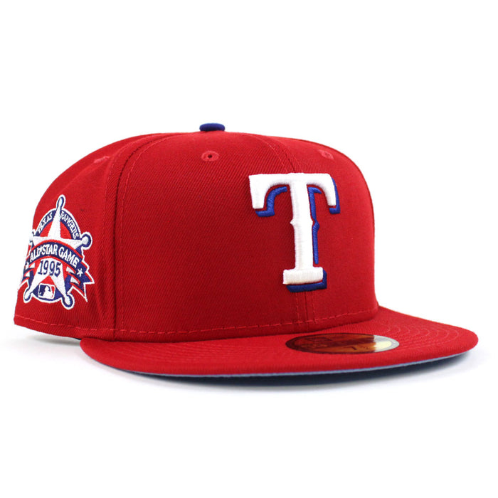 Texas Rangers 1995 All Star Game New Era 59Fifty Fitted Hat (Red Sky Blue Under Brim)
