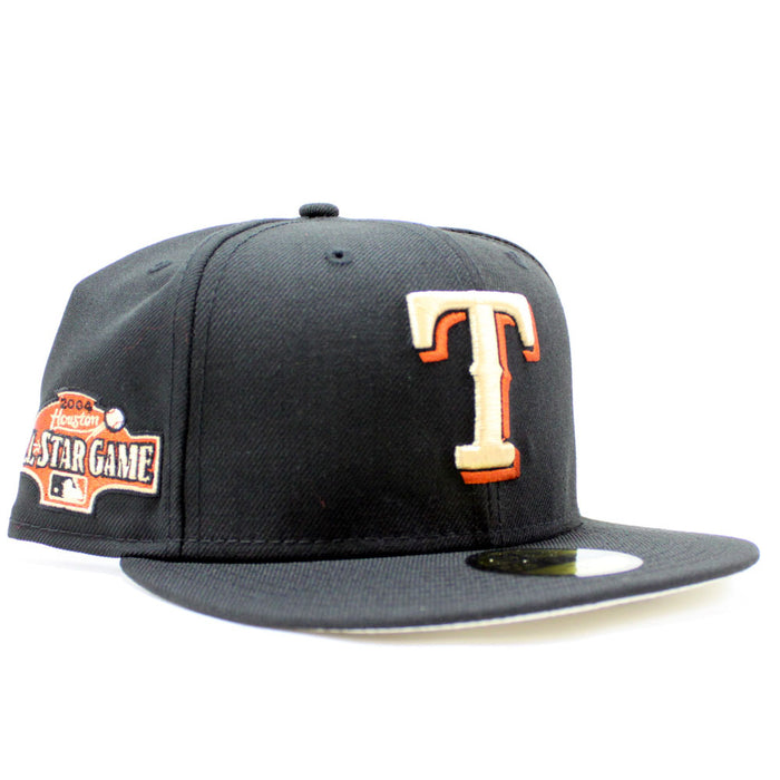 Texas Rangers 2004 All Star Game New Era 59Fifty Fitted Hat (Black Khaki Under Brim)