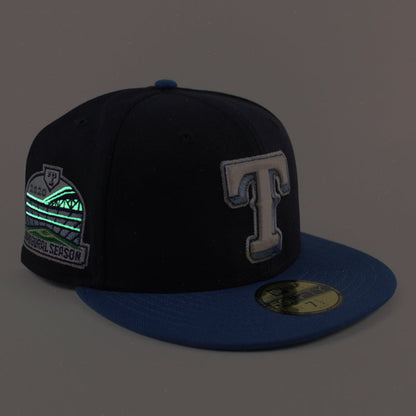 Texas Rangers 2020 Inaugural Season New Era 59Fifty Fitted Hat (Navy SeaShore Blue Green Under Brim)