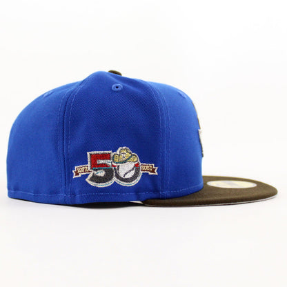 Texas Rangers 50th Anniversary New Era 59Fifty Fitted Hat (Azure Walnut Gray Under Brim)