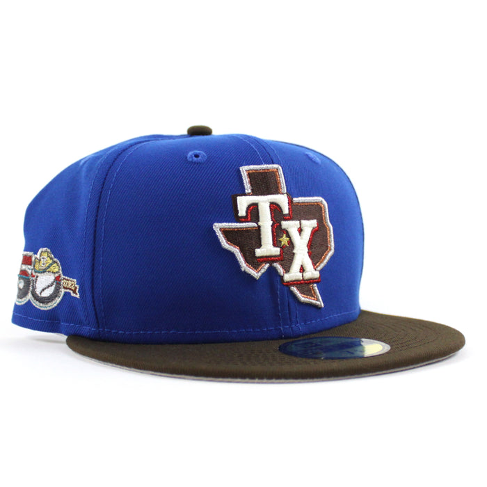 Texas Rangers 50th Anniversary New Era 59Fifty Fitted Hat (Azure Walnut Gray Under Brim)
