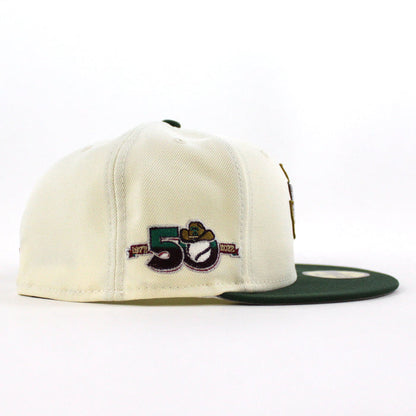 Texas Rangers 50th Anniversary New Era 59Fifty Fitted Hat (Chrome Cilantro Gray Under Brim)