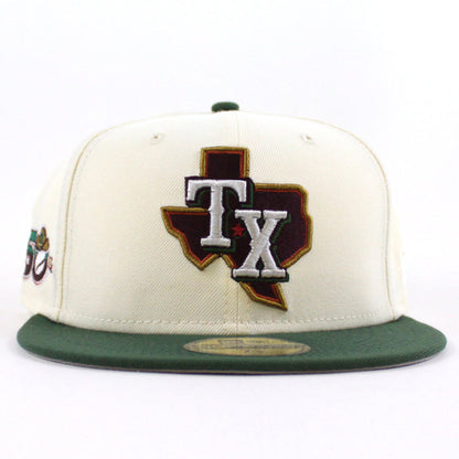 Texas Rangers 50th Anniversary New Era 59Fifty Fitted Hat (Chrome Cilantro Gray Under Brim)