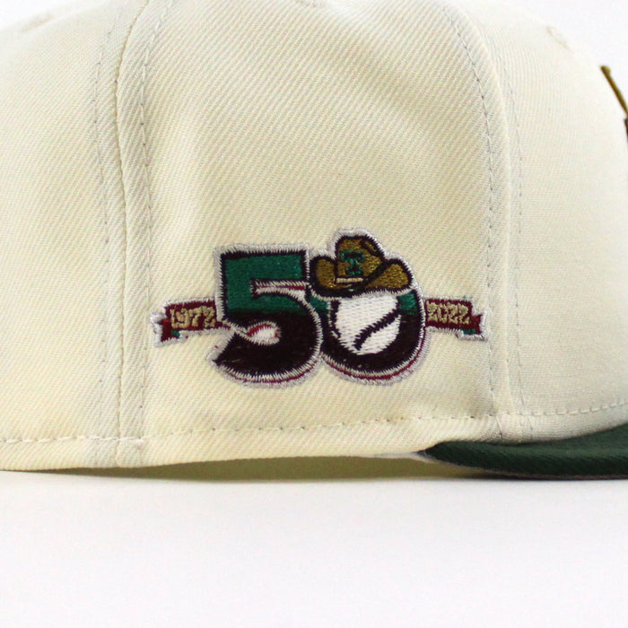 Texas Rangers 50th Anniversary New Era 59Fifty Fitted Hat (Chrome Cilantro Gray Under Brim)