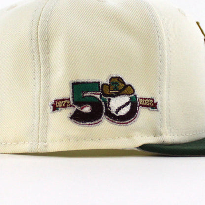 Texas Rangers 50th Anniversary New Era 59Fifty Fitted Hat (Chrome Cilantro Gray Under Brim)