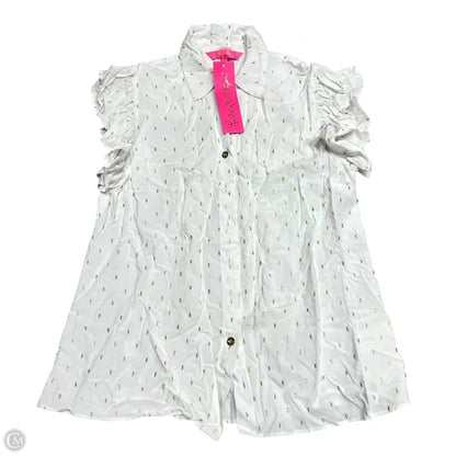 Top Sleeveless Designer By Lilly Pulitzer In Gold & White, Size: Xs