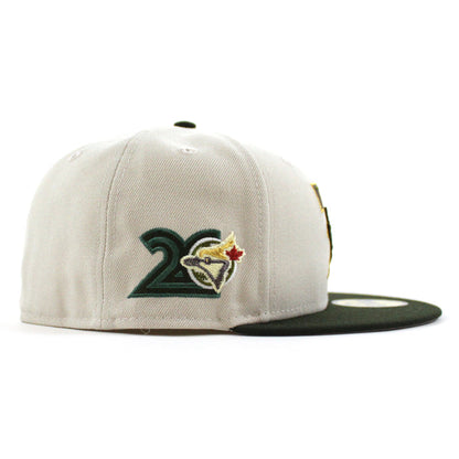 Toronto Blue Jays 20 Years New Era 59Fifty Fitted Hat (Stone Gray Seaweed Green Gray Under Brim)