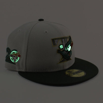 Toronto Blue Jays 20 Years New Era 59Fifty Fitted Hat (Stone Gray Seaweed Green Gray Under Brim)