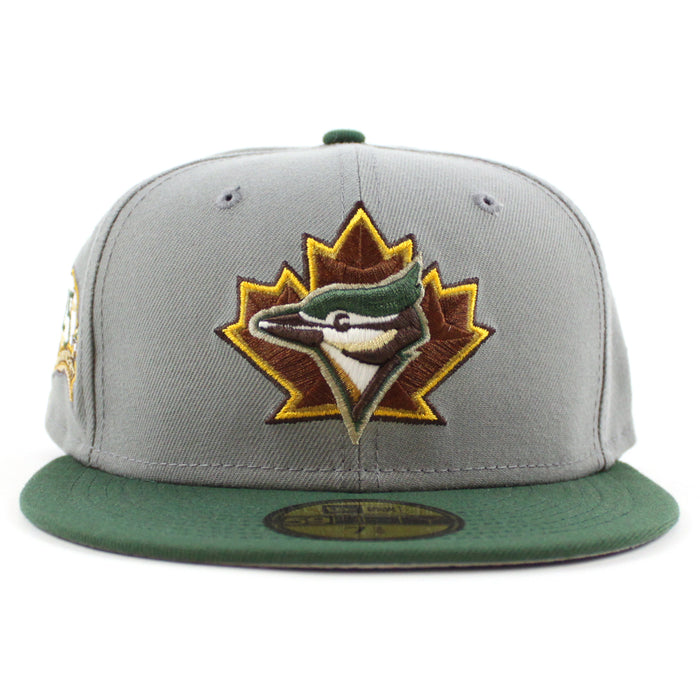 Toronto Blue Jays 25TH Season New Era 59Fifty Fitted Hat (Misty Cilantro Gray Under Brim)