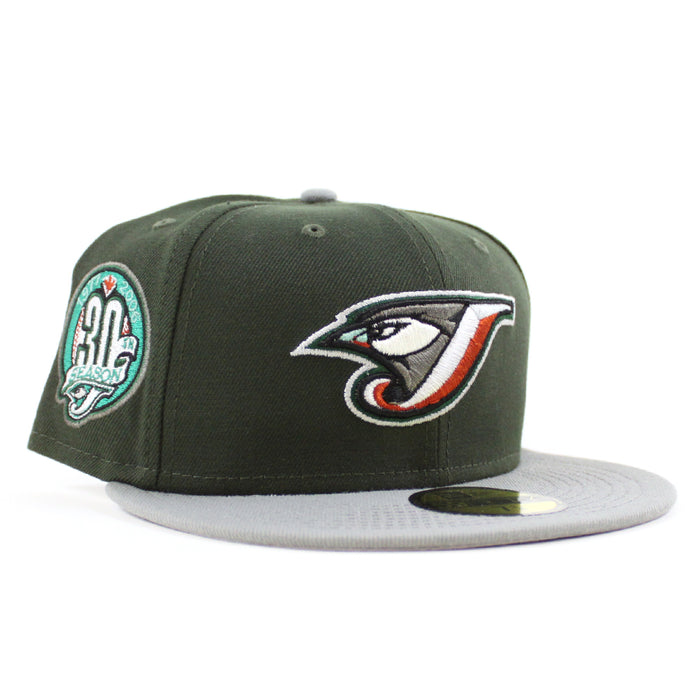 Toronto Blue Jays 30 ANNIVERSARY New Era 59Fifty Fitted Hat (Seaweed Misty Gray Under Brim)