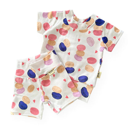 Valentine's Macarons Biker Shorts Lounge Set