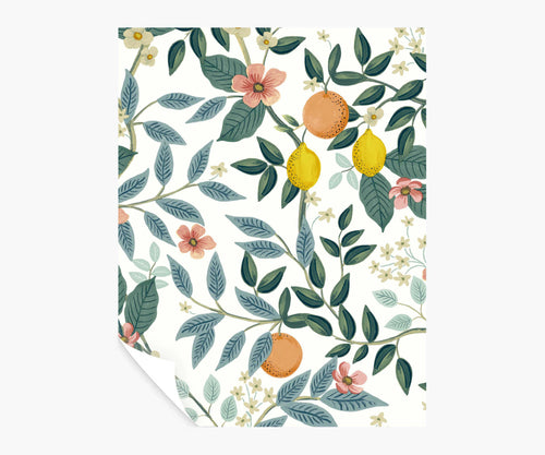 Citrus Grove Peel & Stick Wallpaper Sample - White
