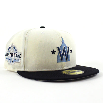 Washington Nationals 2018 All-Star Game New Era 59Fifty Fitted Hat (Chrome White  Navy Gray Under Brim)