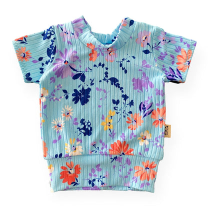 Watercolor Ribbed Summer Lounge Top