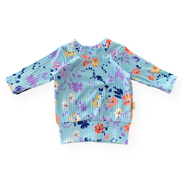 Watercolor Summer Ribbed Lounge Top